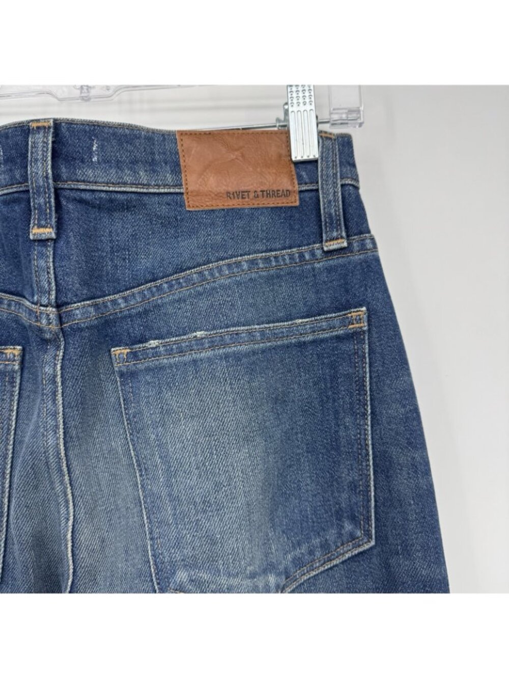 Madewell Rivet & Thread High-Rise Stovepipe Straight Jeans Stretch Size 26 NWT - Picture 7 of 10